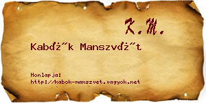 Kabók Manszvét névjegykártya